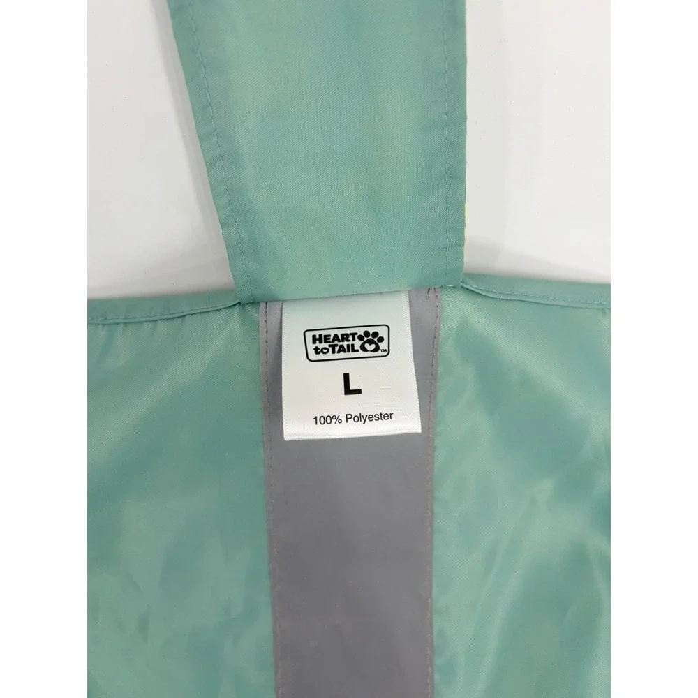 Heart to Tail Pet Rain Jacket Coat Size Large Hooded Reflective Rubber Ducks
